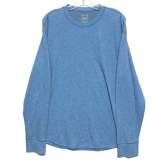 Gap Vintage Fall 2008 Waffle Knit Long Sleeve Light Blue Shirt Mens XL Stretch - Picture 1 of 7